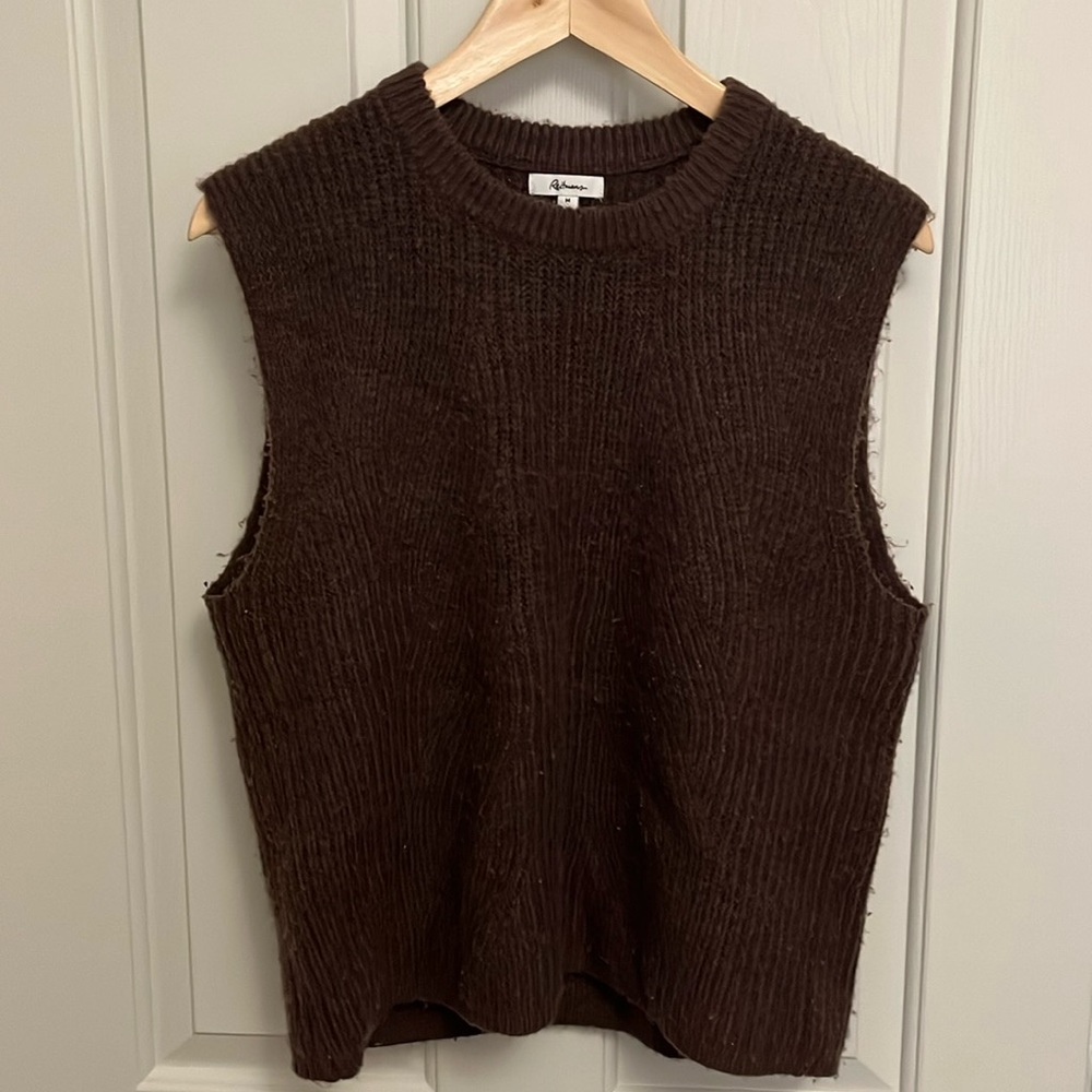 Brown/ purple huckleberry sleeveless sweater